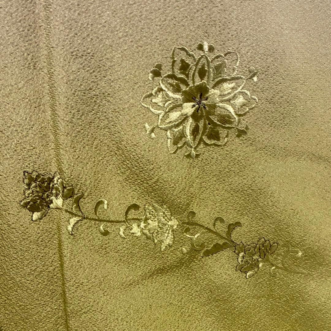 D54訪問着 総刺繍 蘇州刺繍 一つ紋 正絹 着物 袷 しつけ糸付き未使用極美品