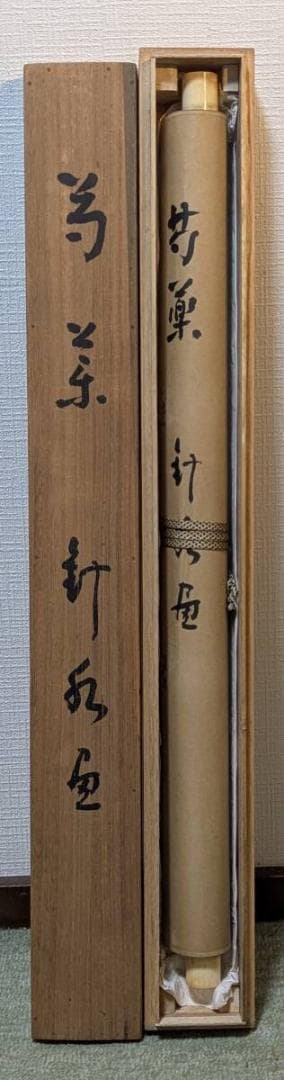 【真作】掛軸　田中針水　牡丹に蝶図　彩色花鳥画　彩色床の間飾り　合箱入　U114