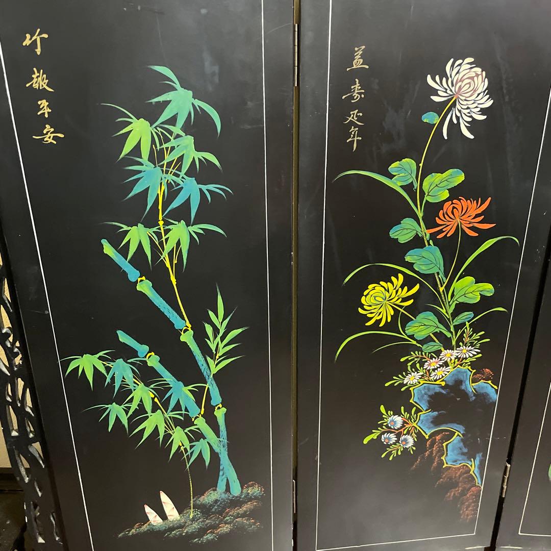 高級　中国美術骨董品　中国屏風　天然石　翡翠　珊瑚　縁起物　風水