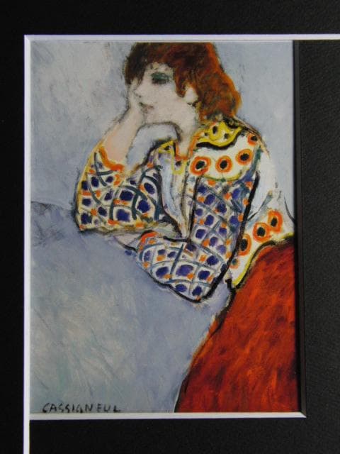 カシニョール（Cassigneul）、横顔、希少な画集より、新品高級額・額装付