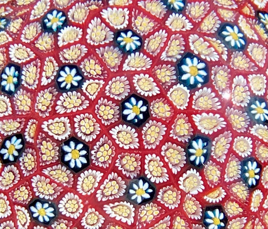 ベネチアングラス　ムラノ　ガラスペーパーウェイト　ガラス文鎮　ミルフィオリ　大玉