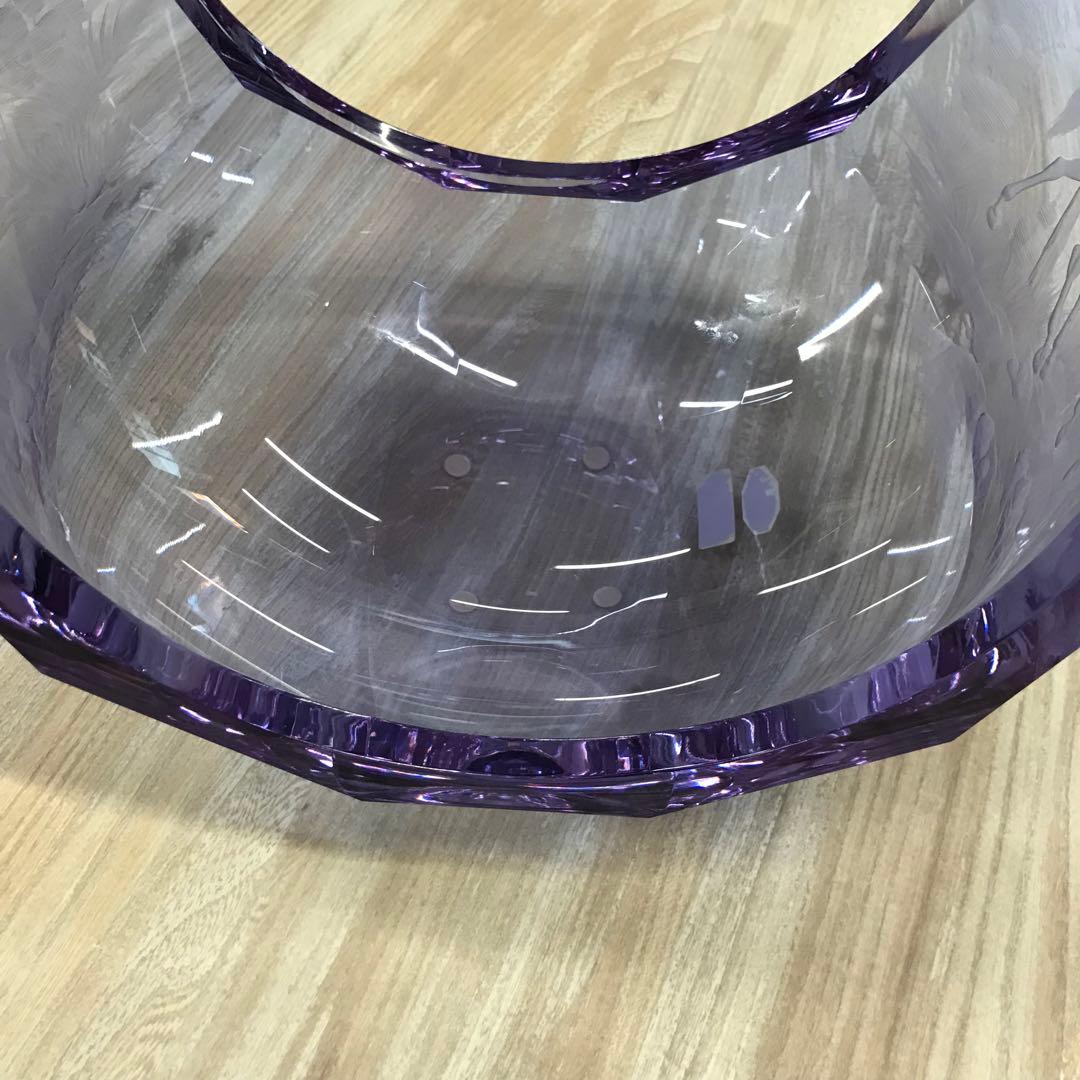 Moser モーゼル クリスタルガラス 置物 紫 パープル