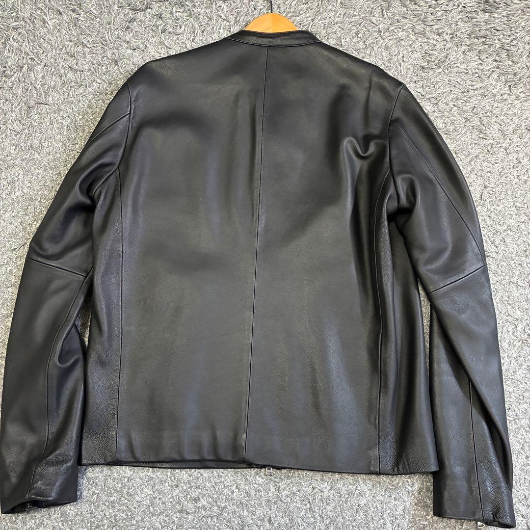 【美品】タケオキクチ シングルライダースジャケット ラムレザー ブラック L