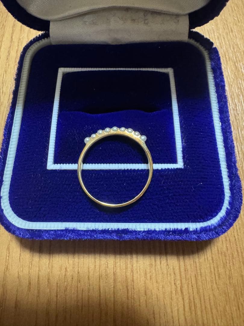 K18YG 淡水真珠 ナチュラルホワイトリング