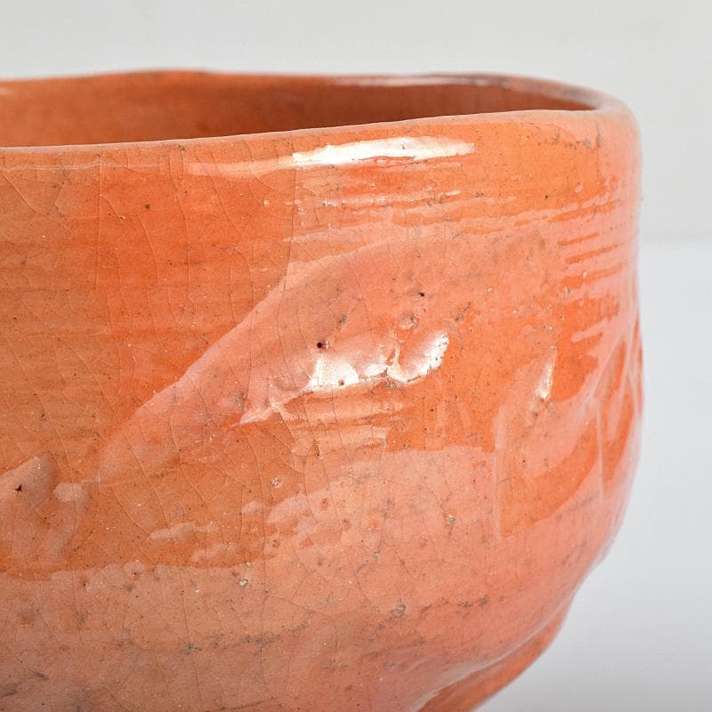 茶道具　楽吉左衛門　赤楽茶碗　時代箱付　V　R9358