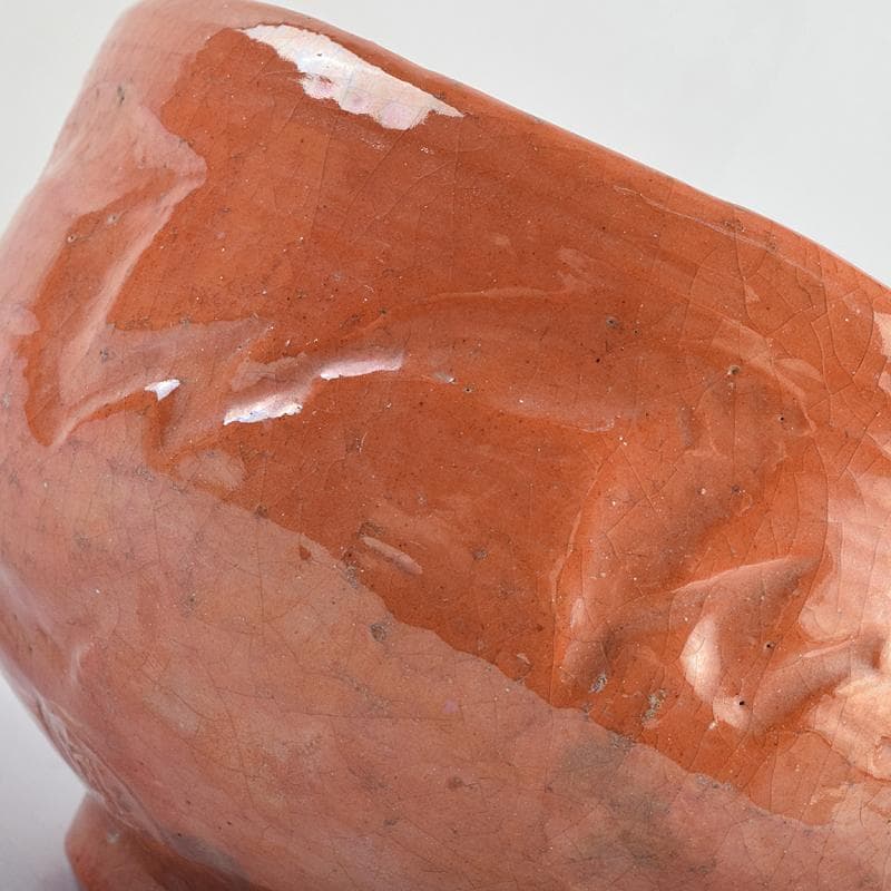 茶道具　楽吉左衛門　赤楽茶碗　時代箱付　V　R9358