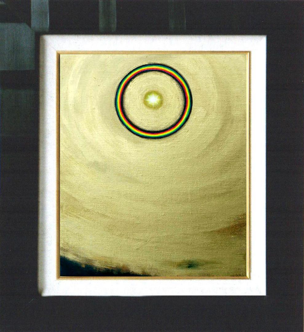 油絵 菅家令子 絵 絵画 インテリア 額付(黒)F3-G112023 風景祈希望