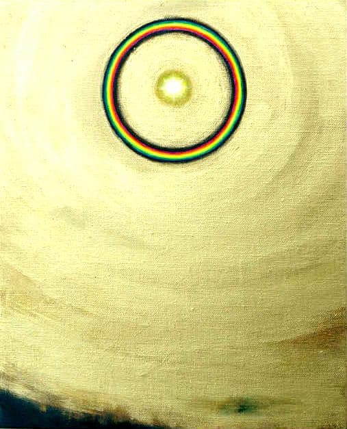 油絵 菅家令子 絵 絵画 インテリア 額付(黒)F3-G112023 風景祈希望