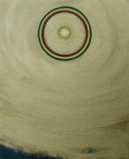 油絵 菅家令子 絵 絵画 インテリア 額付(黒)F3-G112023 風景祈希望