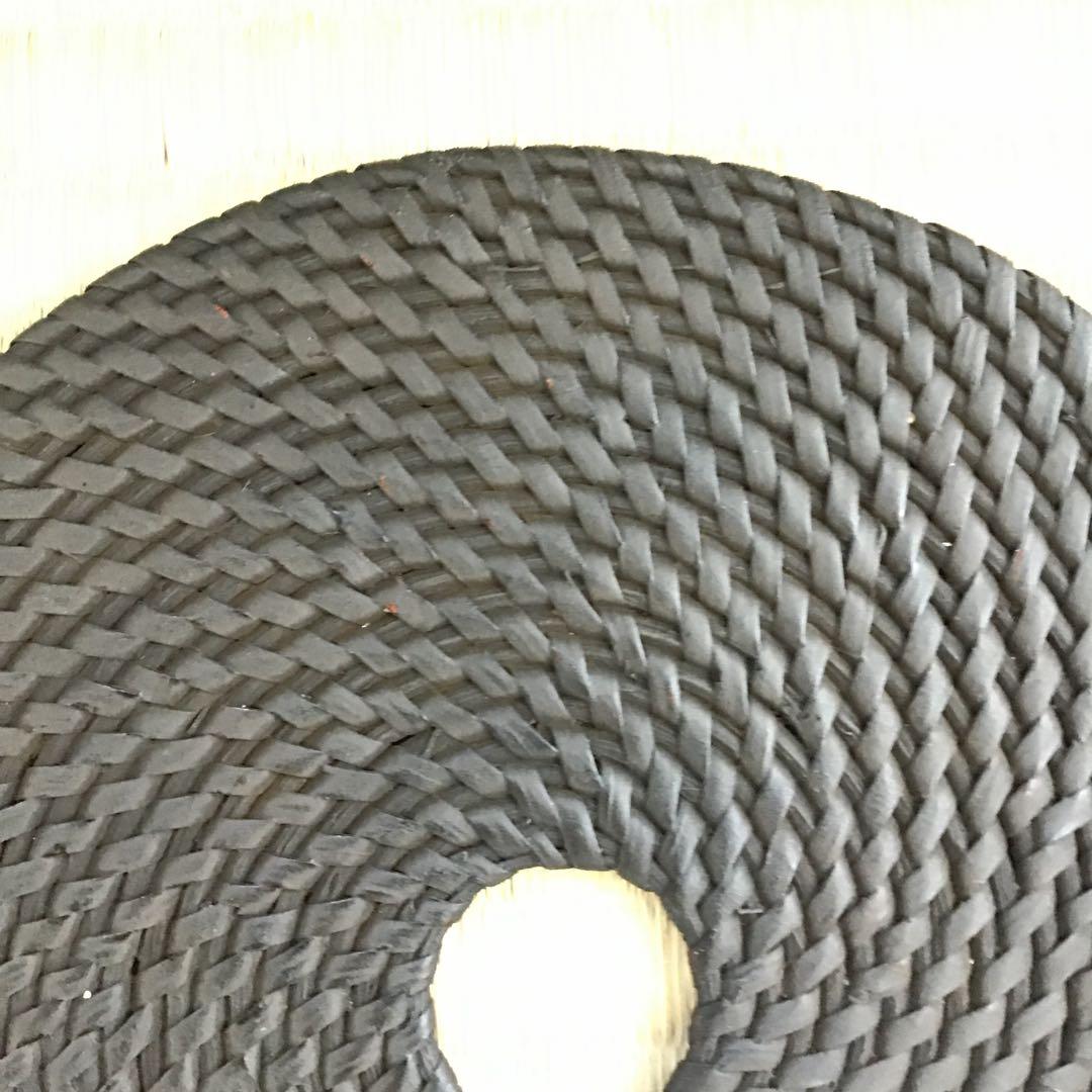 茶道具　釜敷　籐編み釜敷　船橋重郎作　桐共箱　紙箱　S236KS