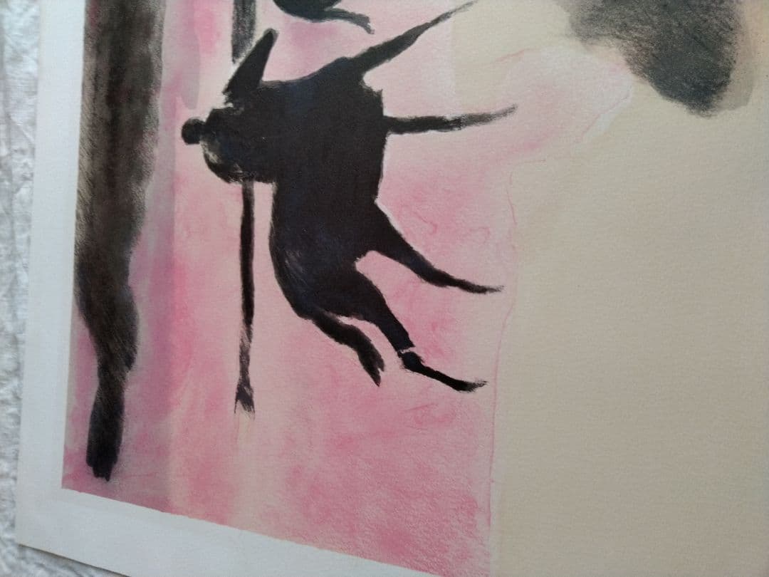 Guiramand 馬と人のリトグラフ作品 大判