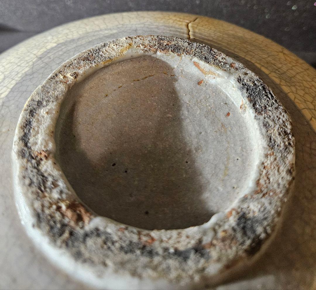 李朝古美術　韓国古陶磁器　李朝　粉青沙器 鉄絵　唐草文　口付大瓶　酒瓶　扁壺