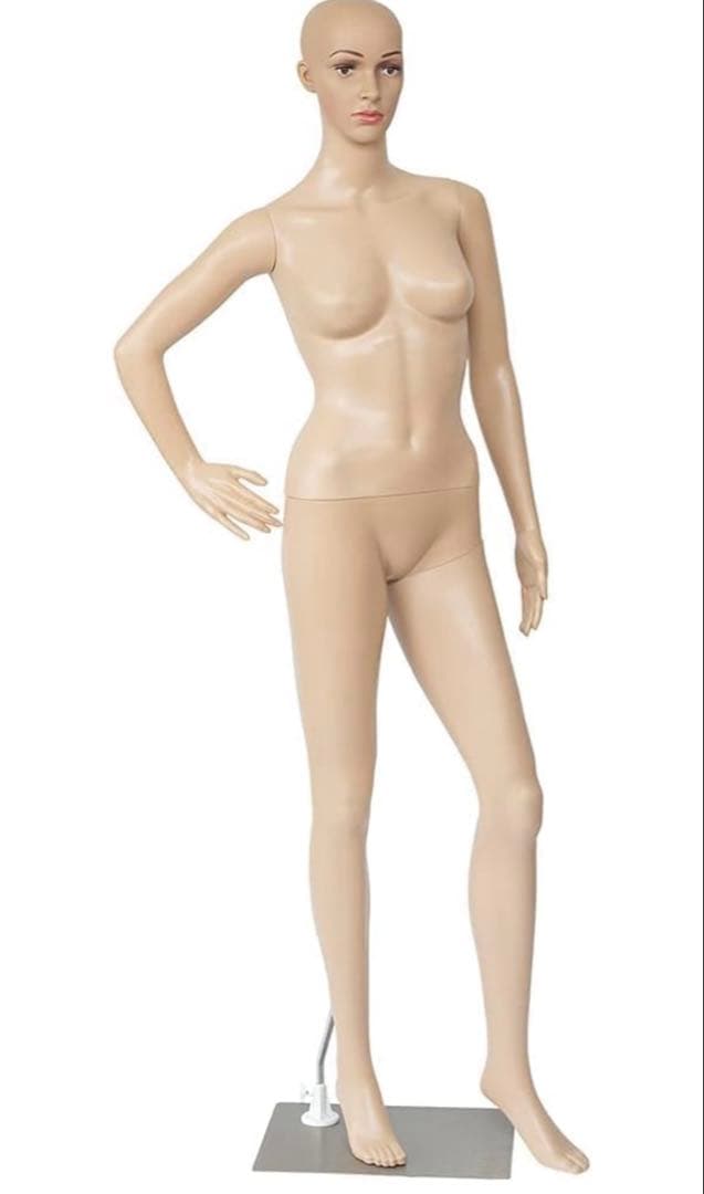 肌色女性マネキン 片手ポーズ