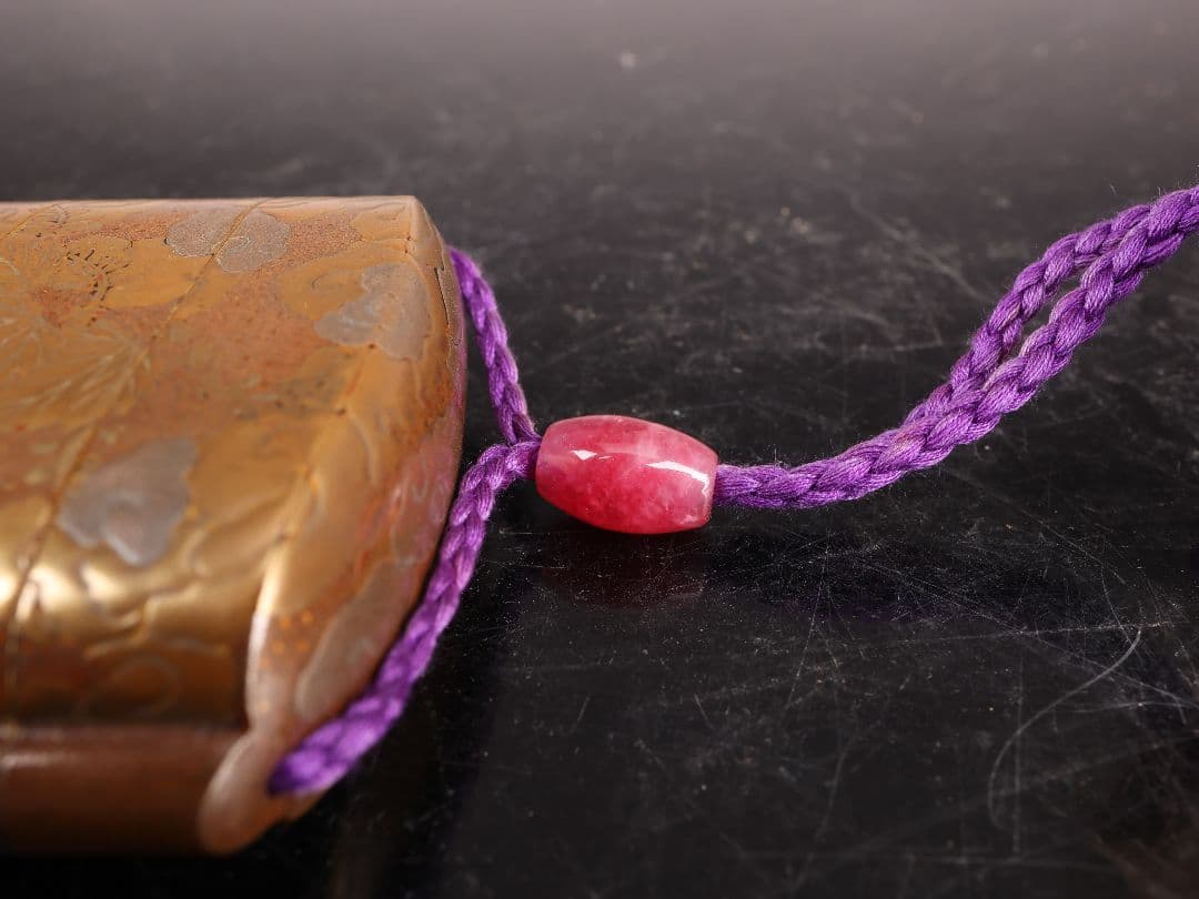 A508 鳳凰印籠 云草文 金蒔絵 無銘根付 時代物 提物【＾＃