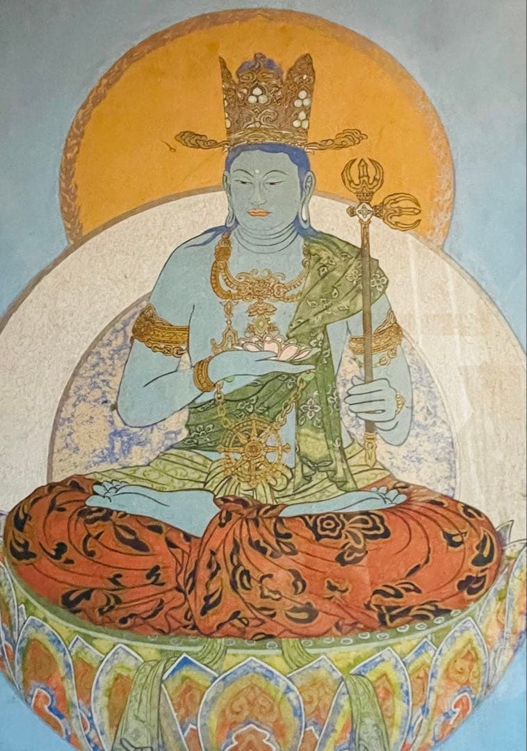 【貴重】　黒田正夕遺作　聖観音菩薩像　仏教　千手観音　仏像　仏画　タンカ　曼荼羅