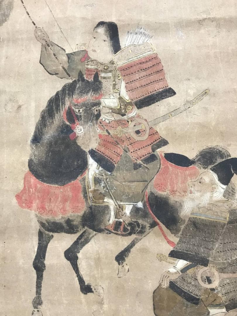 【模写】土佐光起/若武者図/江戸前期/神功皇后図/掛軸/名家伝来/AC-405