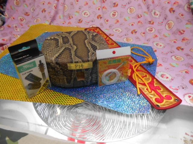 P14現品販売(送料無料)17.980円　蛇皮チーガ胴巻き調弦チューナー、三種弦