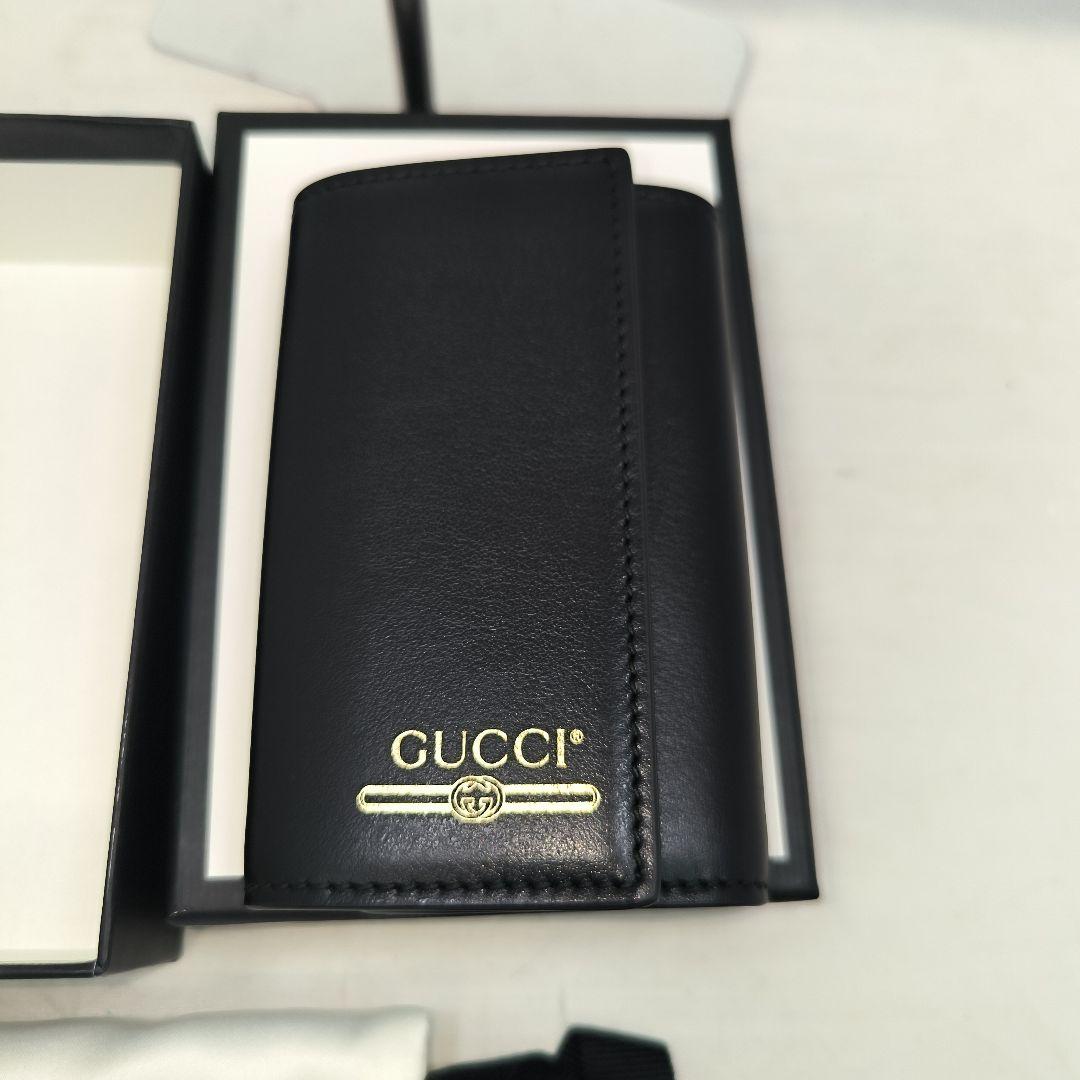 新品　グッチ ヴィンテージロゴ キーケース レザー ブラック