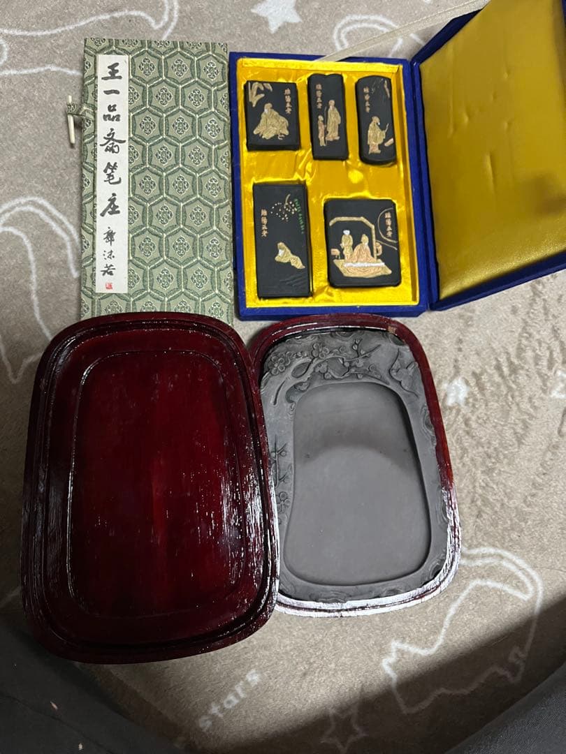 中国墨　硯　筆　3点セット