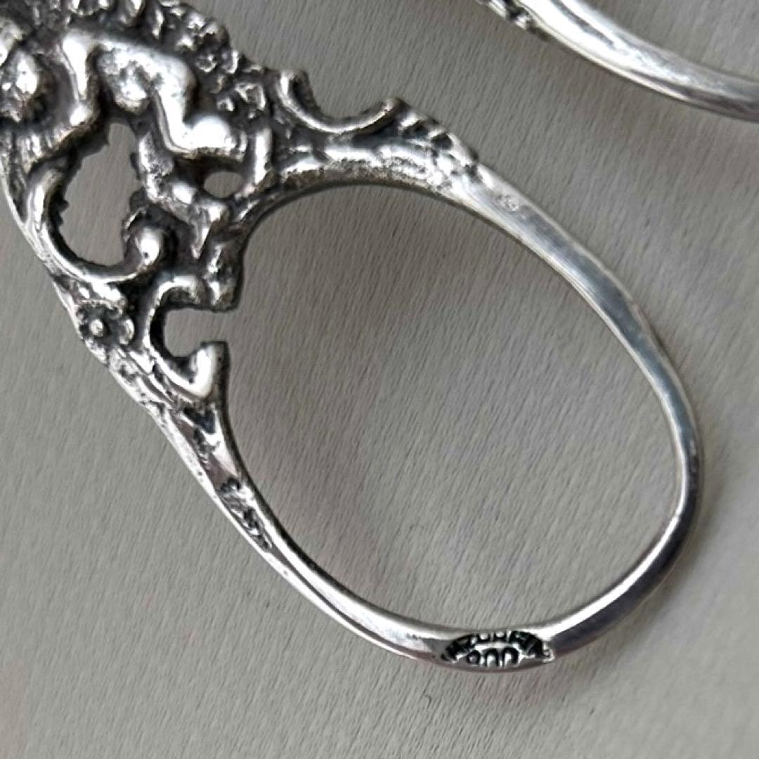 純銀ケーキトング　天使文様　ドイツ銀800