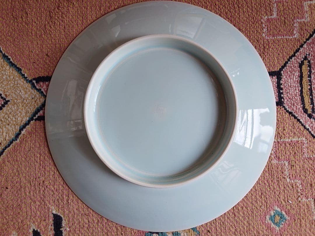 塚本快示　人間国宝　31cm青白磁　大皿