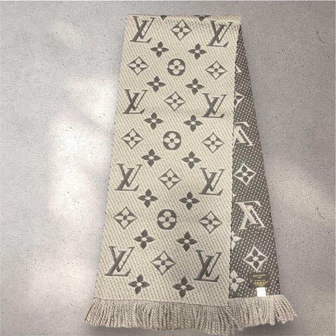 LOUIS VUITTON ルイヴィトンマフラー M72242ロゴマニア グレー