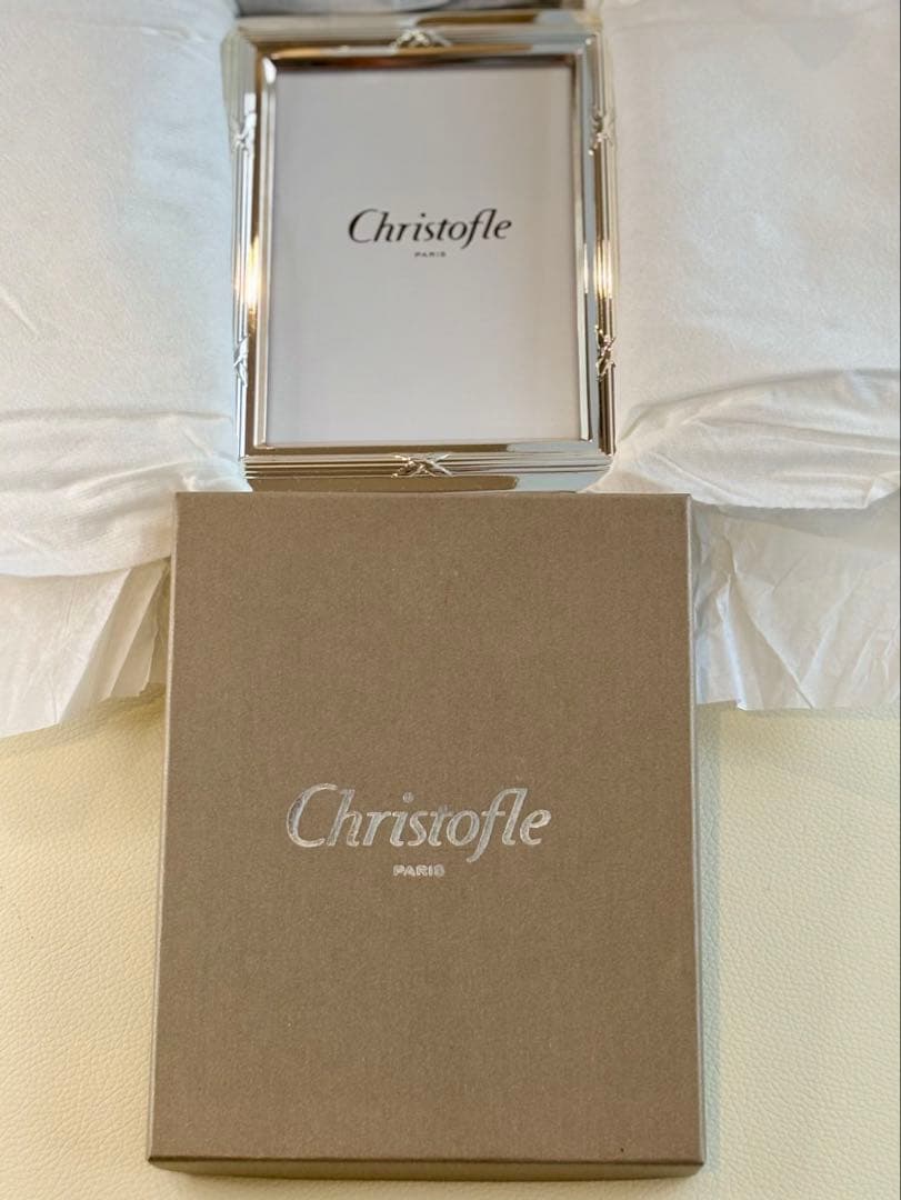 新品　未使用Christofle クリストフル　シルバーフォトフレーム　リュバン