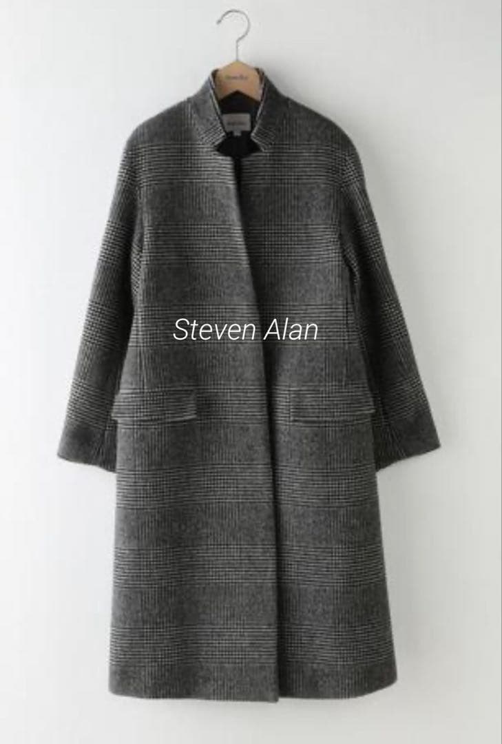 極美品⭐︎スティーブンアラン　グレンチェック　チェスターコート　定価52800