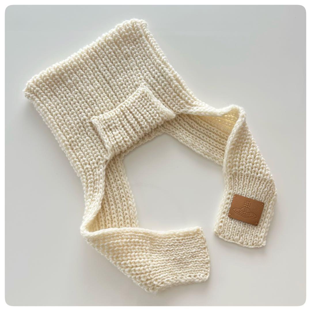 美品 Vivienne Westwood 猫耳ニット帽 アイボリー 白 ホワイト