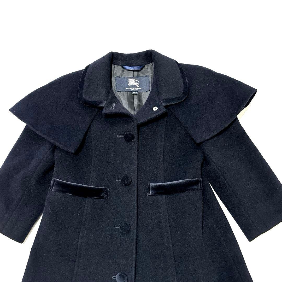 未使用✨バーバリーロンドン　キッズ　100 濃紺　ウールコート　アンゴラ