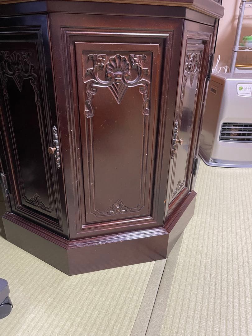 【貴重品】昭和レトロ 木製アンティーク調 ディスプレイキャビネットガラスケース