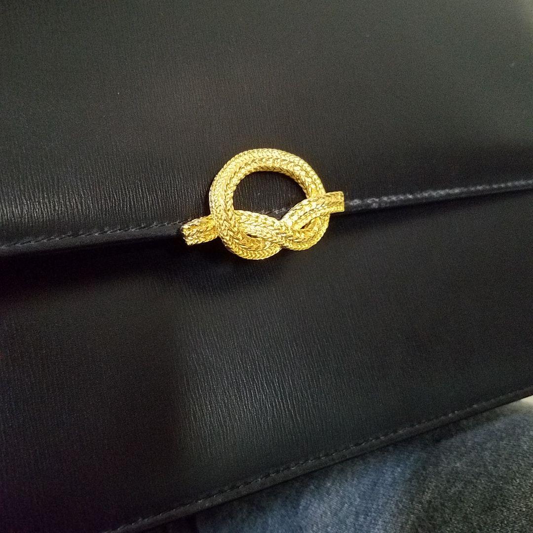 【極美品】傳濱野 ハンドバッグ フォーマル レザー ゴールド金具 黒