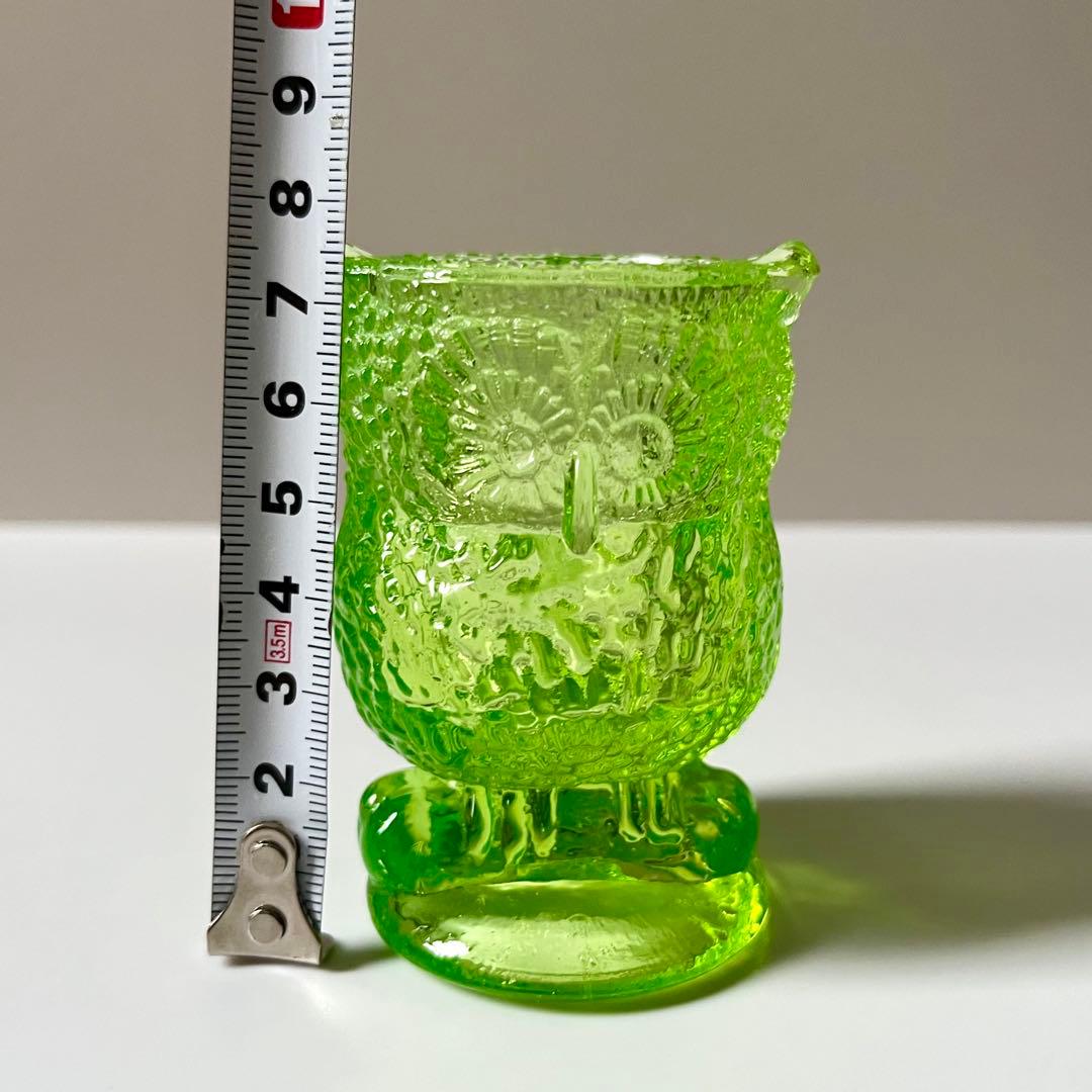 ウランガラス　ふくろう　小物入れ　置物