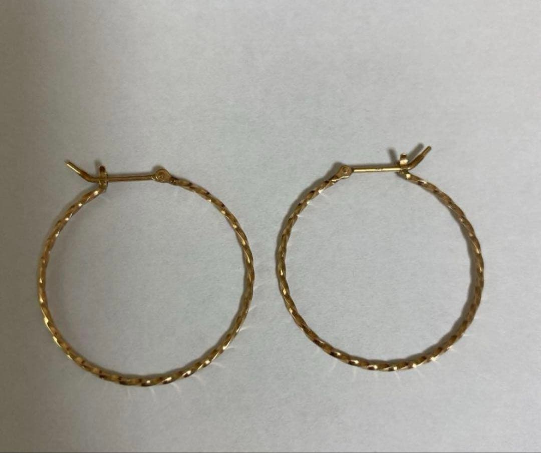 agete ゴールド フープピアス