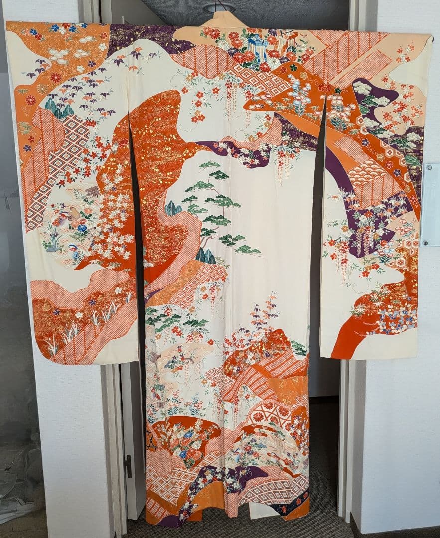 三越　振袖　古典柄　長襦袢/小田急百貨店　帯　黒に金糸/　成人式　謝恩会　結婚式