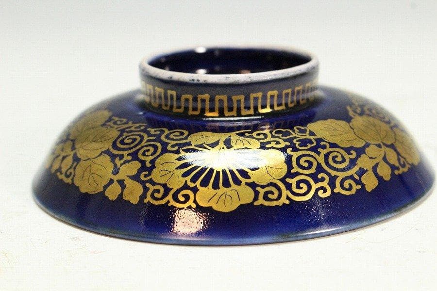 中国美術 瑠璃釉 金彩 纏枝蓮花紋 蓋碗 五件 旧家蔵出