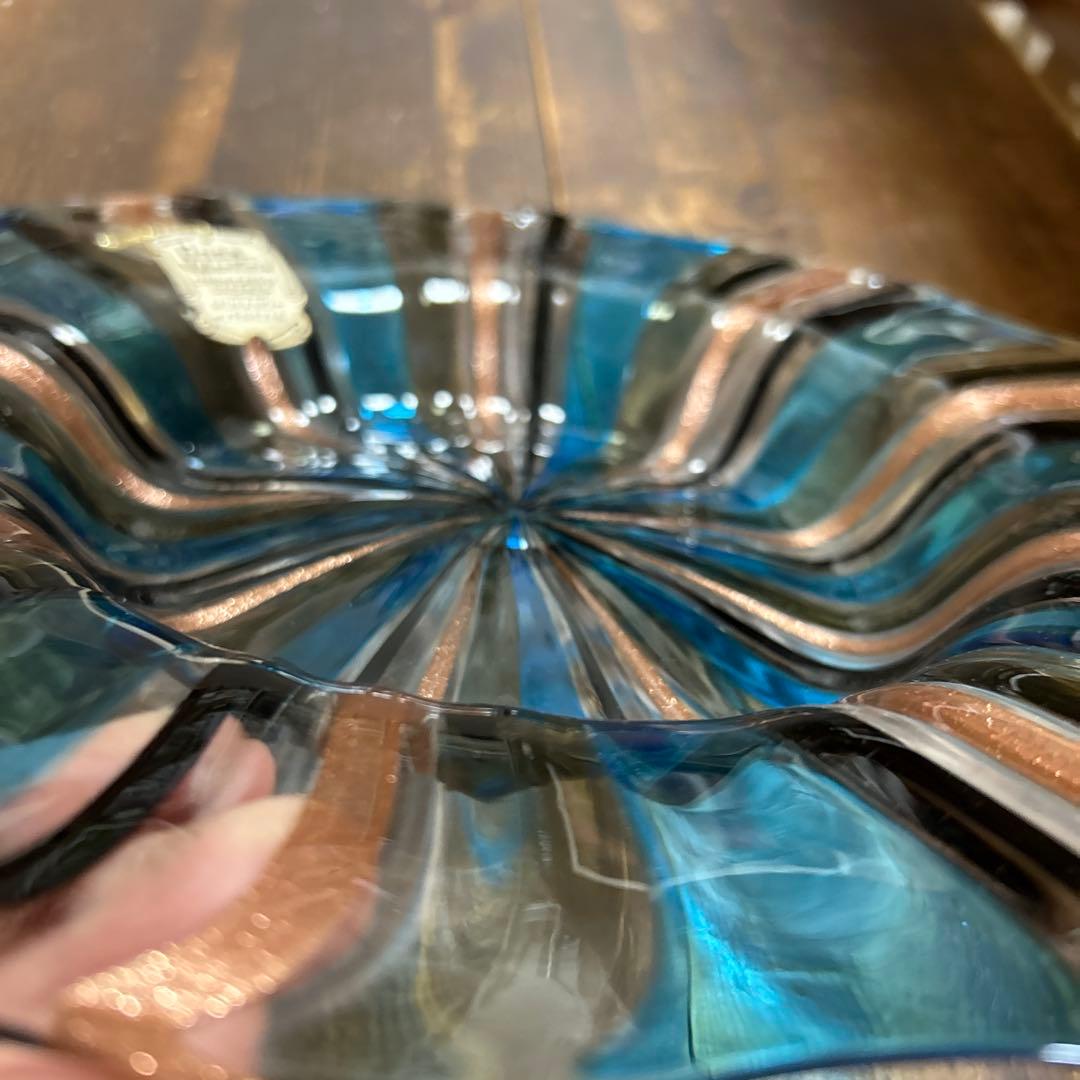 Linea Valentina 高級ヴェネチアガラス　金彩　ムラーノガラス　大皿