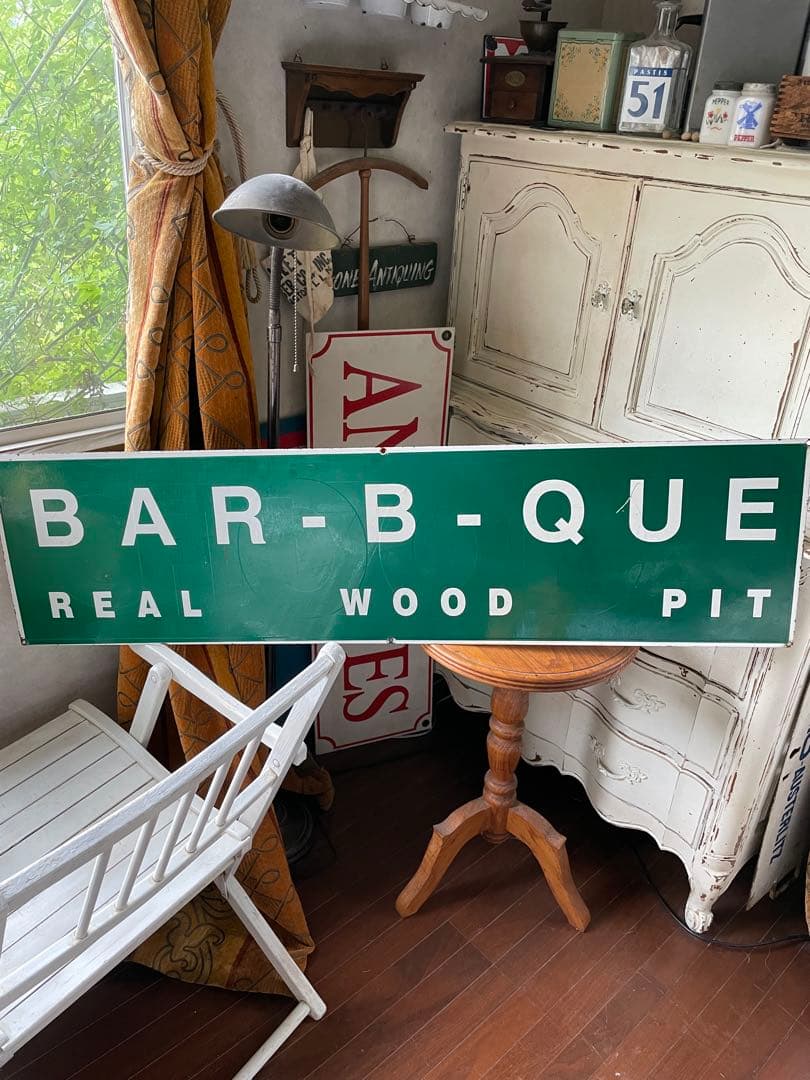 アンティーク　ホーロー　サイン　プレート　グリーン　看板　アメリカ　特大　レア