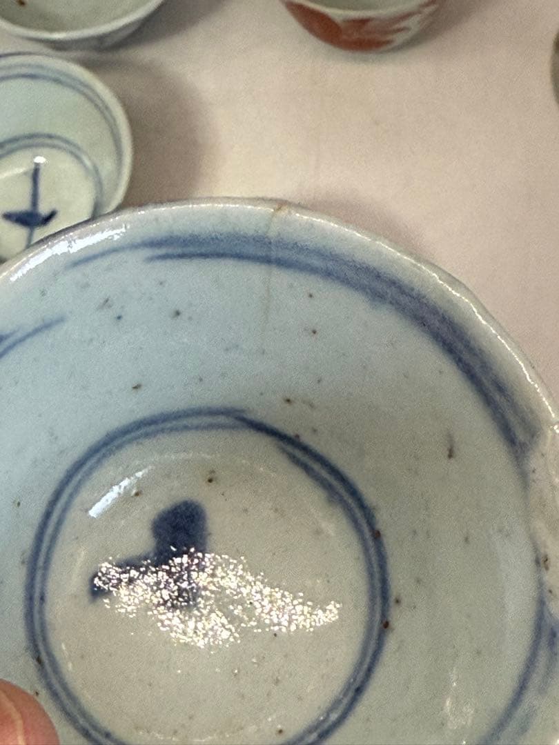 中国　清時代　染付　粉彩　湯呑み10点まとめ送料込み250125