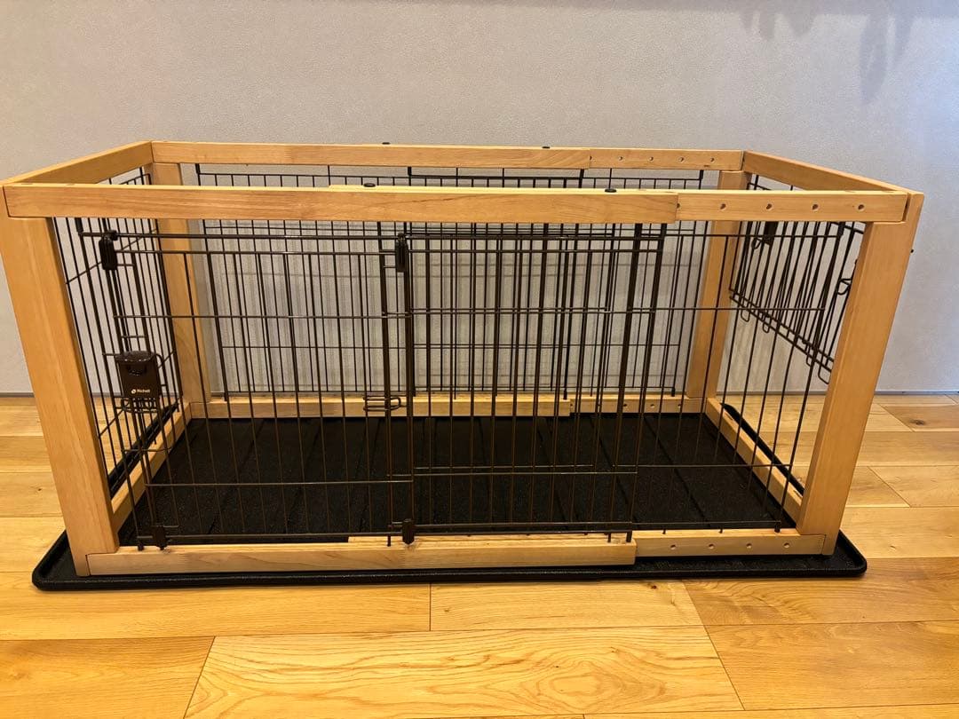 リッチェル 木製スライドペットサークル 屋根付き パピー 成犬 老犬