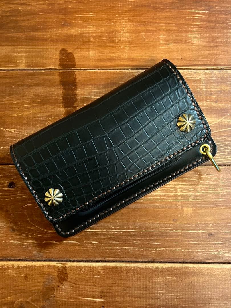 【K.A.Z】オーダー クロコダイル コードバン トラッカーウォレット