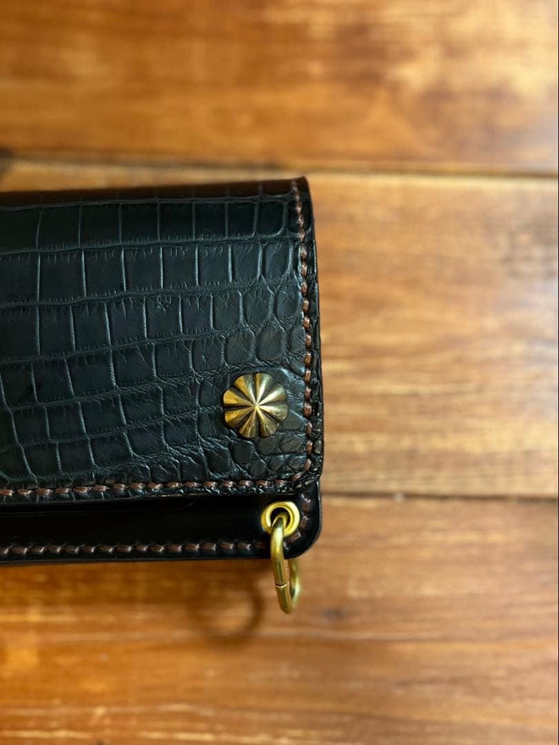 【K.A.Z】オーダー クロコダイル コードバン トラッカーウォレット