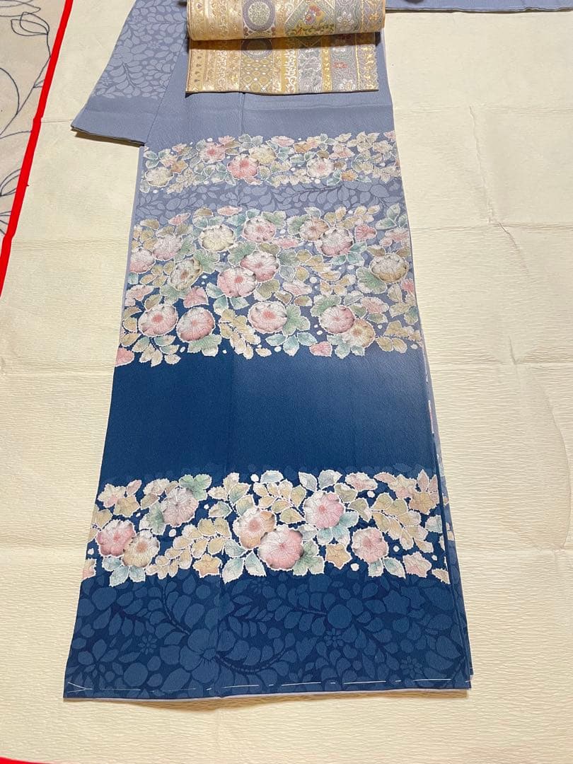 訪問着フルセット　辻ヶ花　作家　落款　正絹　絞り　ぼかし　入学式　結婚式
