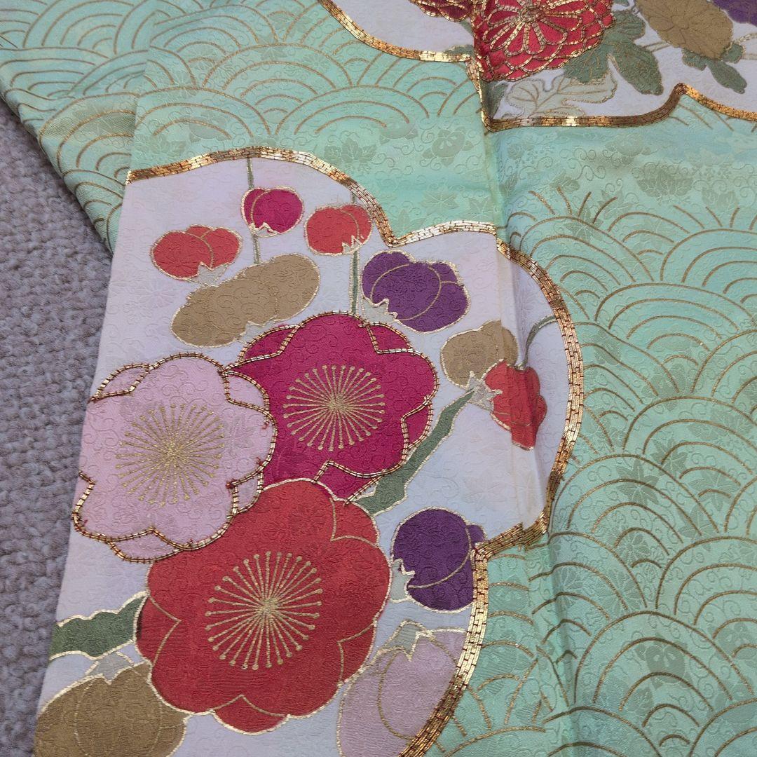 古典柄の正絹振袖　着物リメイク　3枚セットです