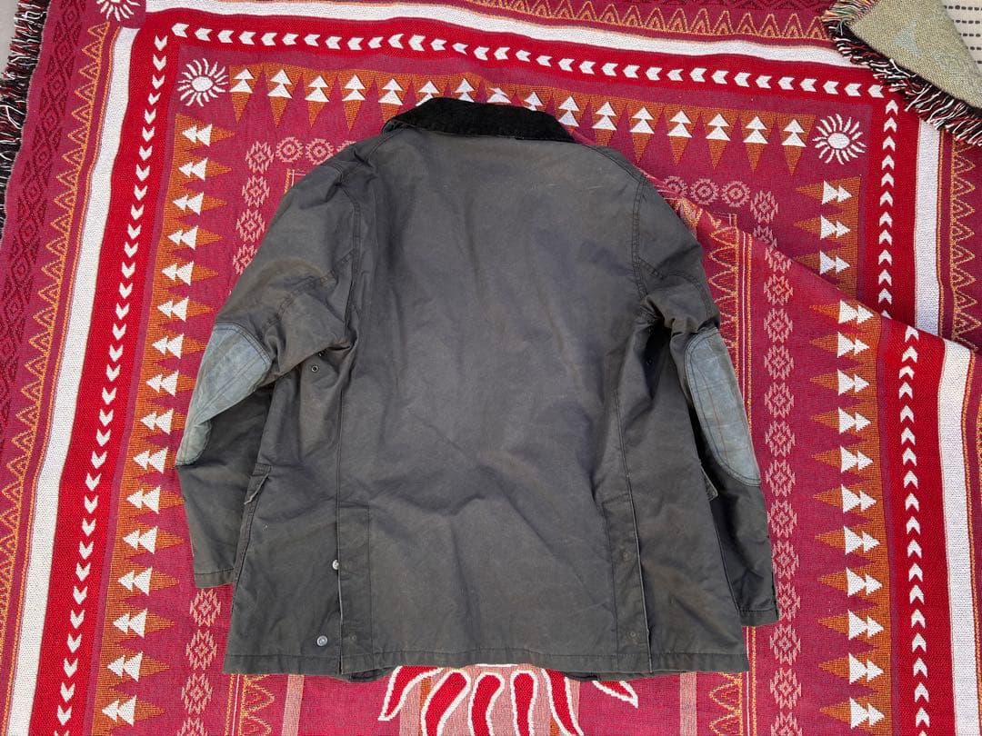 Barbour ダークグレー ジャケット 肘パッチ付き