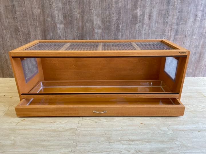 ＦandＫ爬虫類木製ケージ　引き出し仕様　1200×450×450