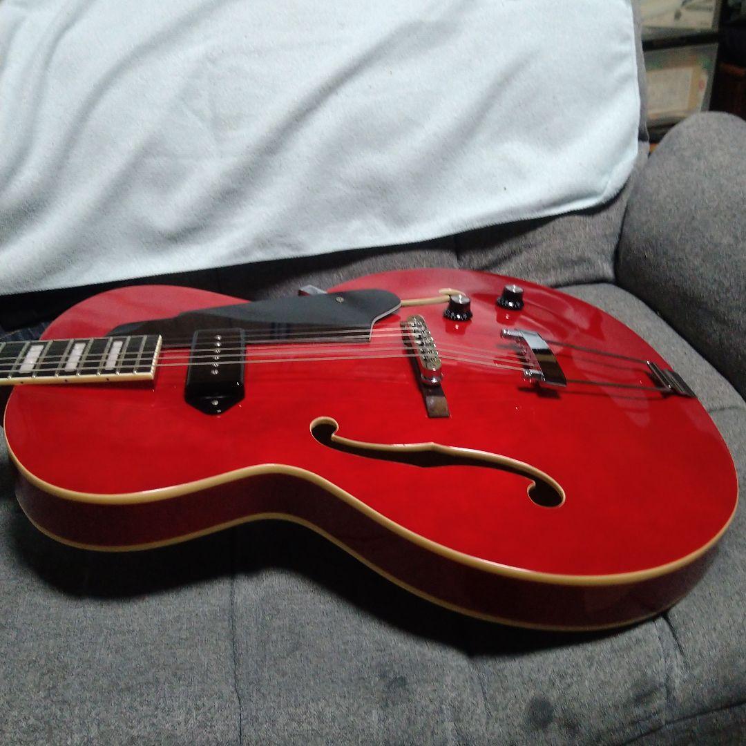 Grote セミアコースティックギター レッド