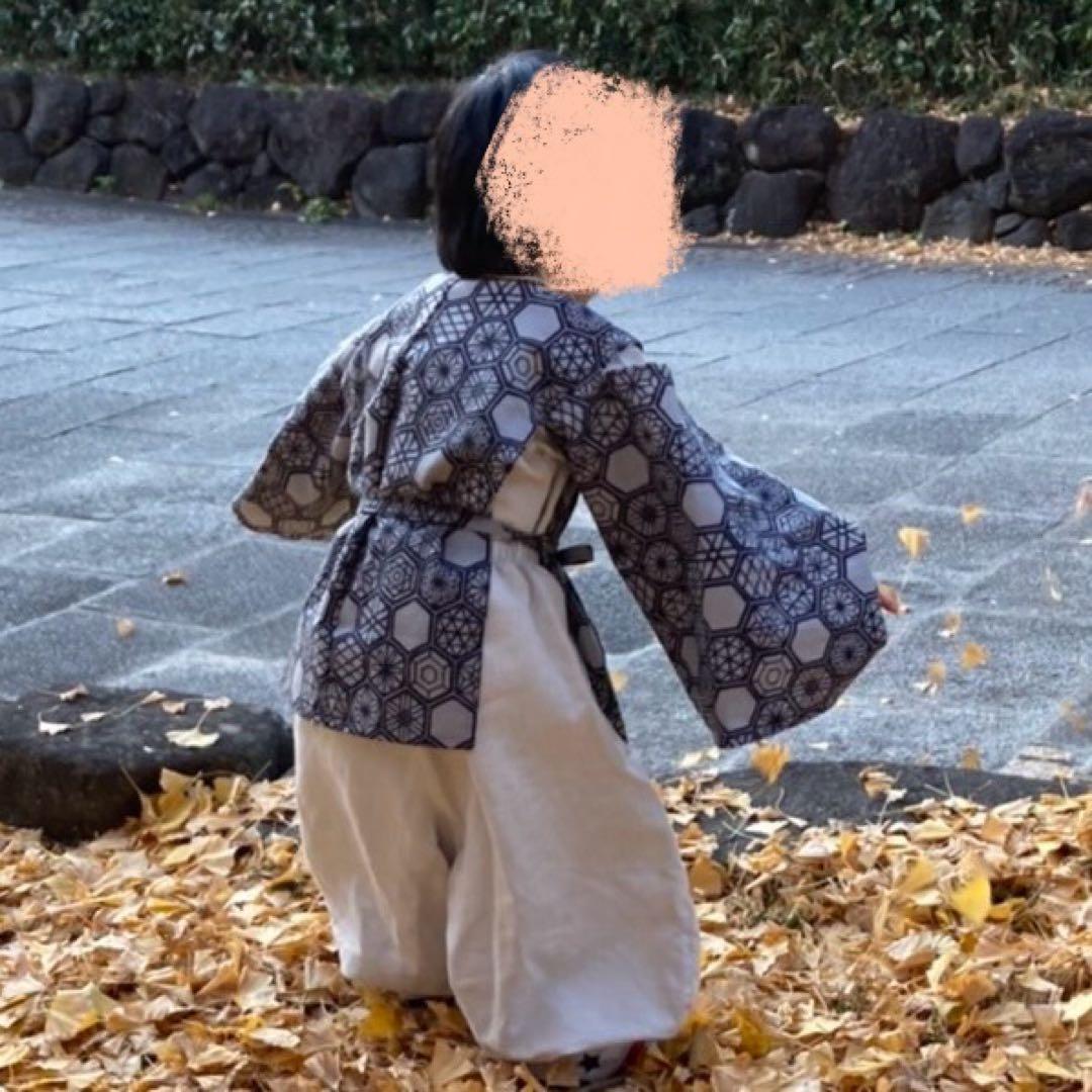 【マツエリ】童の水干、甚平セット(ペンギンのおしり)