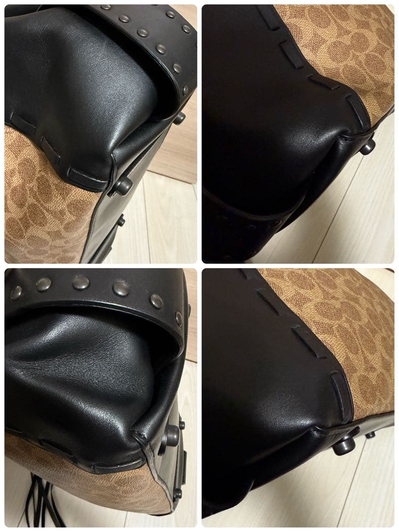 【美品】COACH イーディーショルダーバッグ シグネチャー レザー フリンジ