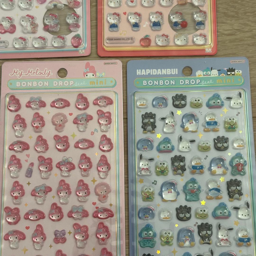 ボンボンドロップシールミニ サンリオ はぴだんぶい キティ シール 正規品